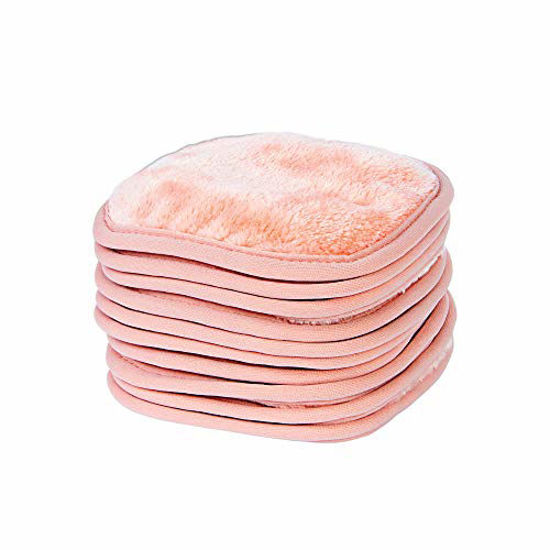 Picture of Eurow Makeup Removal Cleaning Cloth, 5 by 5 Inches, Coral, Pack of 10