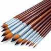 Picture of Artist Watercolor Paint Brushes Set 13pcs - Round Pointed Tip Soft Anti-Shedding Nylon Hair Wood Long Handle - Detail Paint Brush for Watercolor, Acrylics, Ink, Gouache, Oil, Tempera, Paint by Numbers