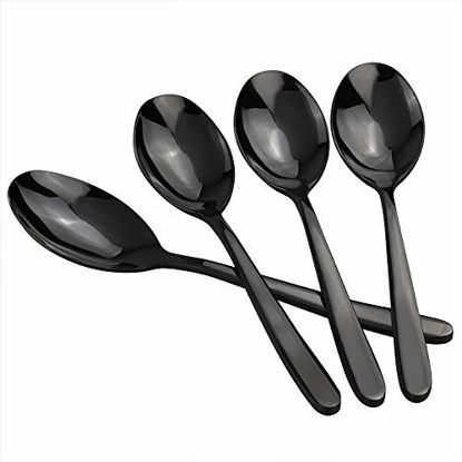 Picture of Vababa 8-Piece Black Stainless Steel Large Buffet Serving Spoon