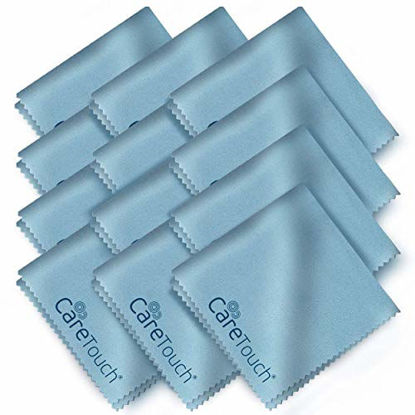 Picture of Care Touch Microfiber Cleaning Cloths, 12 Pack - Cleans Glasses, Lenses, Phones, Screens, Other Delicate Surfaces - Large Lint Free Microfiber Cloths - 6"x7"