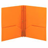 Picture of Smead Poly Two-Pocket Folder, Three-Hole Punch Prong Fasteners, Letter Size, Orange, 3 per Pack (87735)