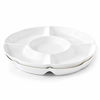 Picture of Chip & Dip Serving Set Porcelain Divided Serving Platter/Tray Perfect for Snack 12 inch White Dish Set of 2