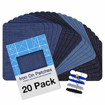  HTVRONT Iron on Patches for Clothing Repair, Cotton Patches Iron  on, Dark Blue Repair Decorating Kit 20 Pieces Iron on Patch Size 3 by  4-1/4 (7.5 cm x 11 cm) 