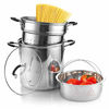 Picture of Cook N Home 4-Piece Stainless Steel Pasta Cooker Steamer Multipots, 12 Quart, Silver