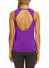 Picture of Mippo Cute Workout Tops for Women Yoga Tank Tops Loose Fit Sleeveless Athletic Gym Tops Open Back Tennis Shirts Muscle Tank Summer Workout Clothes for Women Violet Purple M