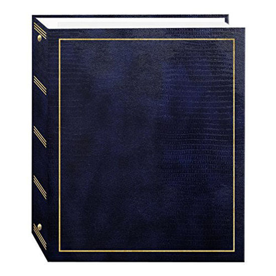 Picture of Pioneer Photo Albums Magnetic Self-Stick 3-Ring Photo Album 100 Pages (50 Sheets), Navy Blue