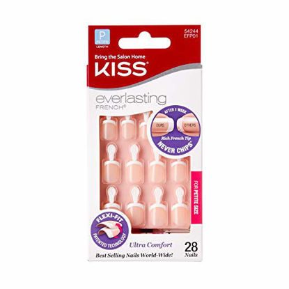 Picture of Kiss Everlasting French Nail Kit Ultra Comfort, Petite Size,28count