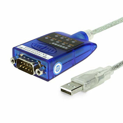 Picture of Gearmo USB RS-232 Serial Adapter w/ LED Indicators Windows 10, 8, 7, Vista, XP, 2000