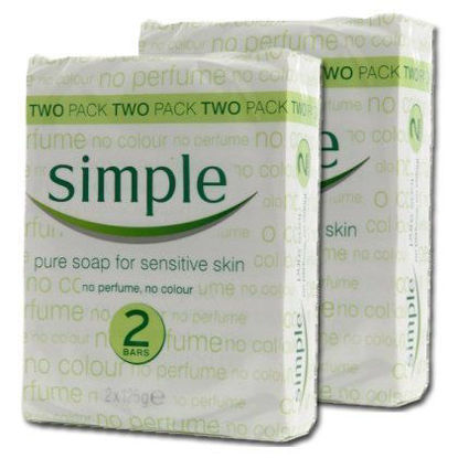 Picture of Simple Pure Soap for Sensitive Skin Twin Pack, 125 Gram / 4.4 Ounce Bars (Pack of 2) 4 Bars Total