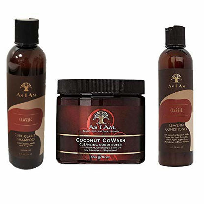 Picture of As I Am Curl Clarity Shampoo & Leave-in Conditioner 8oz, Coconut Cowash Cleansing Conditioner 16oz"SET"