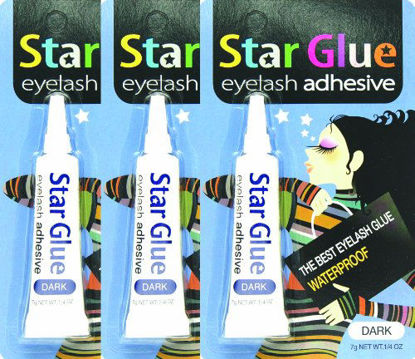 Picture of 3packs of Star Eyelash Glue for Strip Lashes (Dark) 7g (1/4oz)