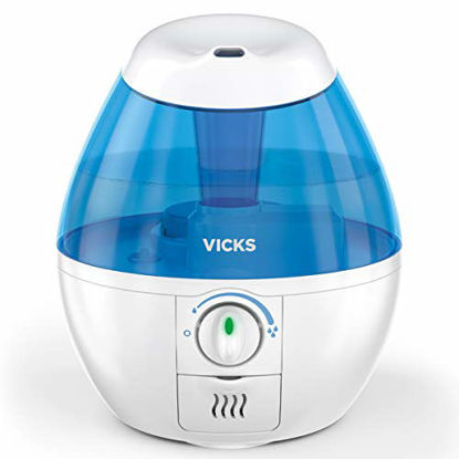 Picture of Vicks Mini Filter-Free Cool Mist Humidifier, Small Room, .5 Gallon Tank, Blue - Visible Mist Small Humidifier for Bedrooms, Baby Nurseries and More, Works with Vicks VapoPads