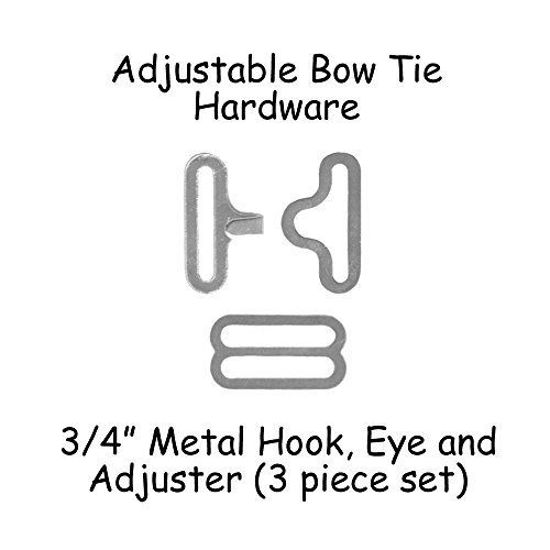 GetUSCart- Adjustable Bow Tie Hardware Clips - 3/4 Silver Metal - 10 Sets