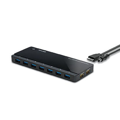 Picture of TP-Link Powered USB Hub 3.0 with 7 USB 3.0 Data Ports and 2 Smart Charging USB Ports. Compatible with Windows, Mac, Chrome & Linux OS, with Power On/Off Button, 12V/4A Power Adapter(UH720)