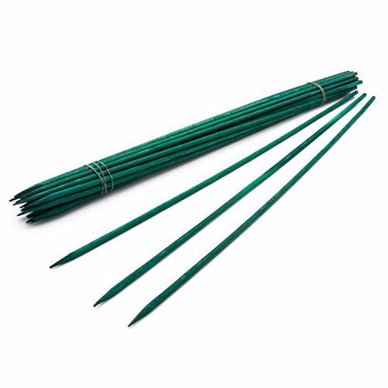 Picture of Royal Imports 15" Green Wood Plant Stake, Floral Picks, Wooden Sign Posting Garden Sticks (25 Pcs)