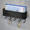 Picture of iDesign Twillo Steel Wall Mount Mail and Key Rack - 10.5" x 2.5" x 4.5", Matte Black