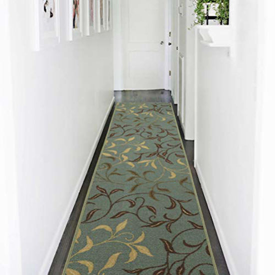 Picture of Ottomanson Runner Rug , 20" X 59", Seafoam Leaves