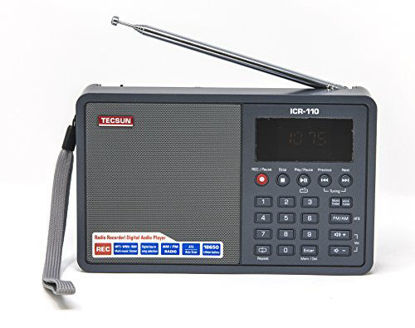 Picture of Tecsun ICR-110 4-in-1 Digital Portable AM/FM Radio + MP3 Player + Desktop / Laptop Computer USB Speaker + Digital Recorder, Color Black