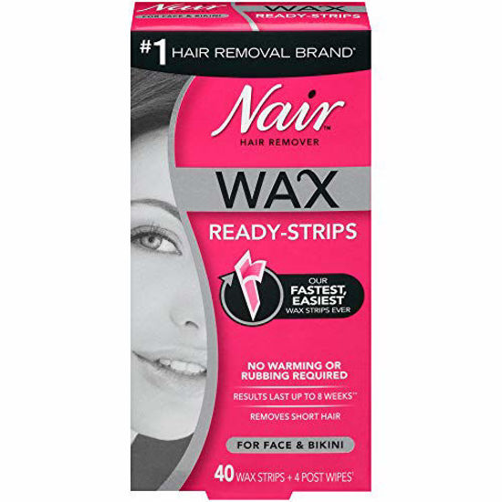 Picture of Nair Hair Remover Wax Ready-Strips for Face & Bikini, 40 CT