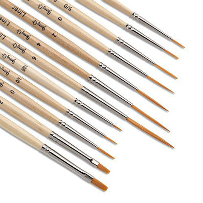  Jerry Q Art 12 PC White Synthetic Hair Round and Flat Paint  Brush Set with Short Wood Handle for Acrylic, Watercolor and All Media  JQ17931