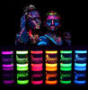 Picture of Midnight Glo Black Light Paint UV Neon Face & Body Paint Glow Kit (6 Bottles 0.75 oz. Each) - Blacklight Reactive Fluorescent Paint - Safe, Washable, Non-Toxic