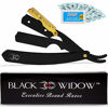 Picture of 24k Gold Plated Swing Lock Barber Straight Razor, Professional Barber Straight Edge Razor - Barber Razor Compatible with Straight Razor Blade for Barber by Black Widow 1.5mm (Gold)