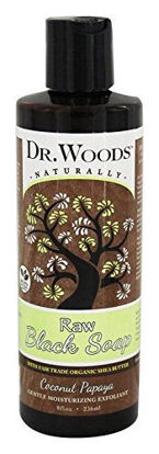 Picture of Dr. Woods Raw Moisturizing Black Coconut Papaya Soap with Organic Shea Butter, 8 Ounce