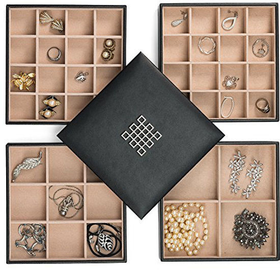 Yarlung 8 Pack Velvet Jewelry Trays Organizer, Stackable Jewelry Display  Case Drawer Inserts Tray, Necklace Storage Holder for Earring, Ring,  Bracelet, Brooch, Watch, Multi-slot Design, 8.3x5x1 Inch : Amazon.in:  Jewellery