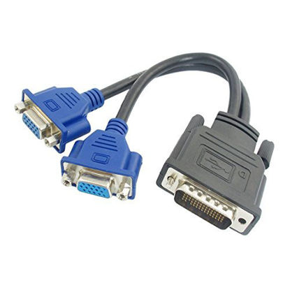 Picture of eoocvt DMS-59 Pin Male to Dual VGA Female Y Splitter Video Card Adapter Cable