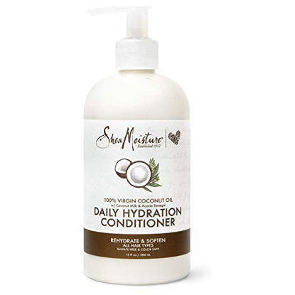 Picture of SheaMoisture Daily Hydrating Conditioner For All Hair Types, 100% Virgin Oil, Sulfate-Free, Coconut, 13 Fl Oz