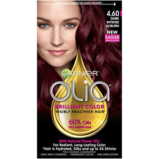 Picture of Garnier Olia Ammonia-Free Brilliant Color Oil-Rich Permanent Hair Color, 4.60 Dark Intense Auburn (Pack of 1) Red Hair Dye