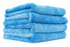 Picture of The Rag Company - Eagle Edgeless 500 - Professional Korean 70/30 Blend Super Plush Microfiber Detailing Towels, 500GSM, 16in x 16in, Blue (4-Pack)