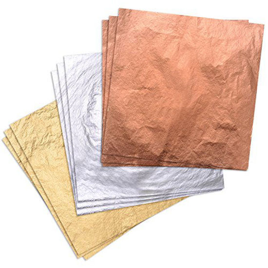 100 Sheets Imitation Gold Leaf for Art Crafts Decoration Gilding Crafting Frames 5.5 by 5.5 Inches