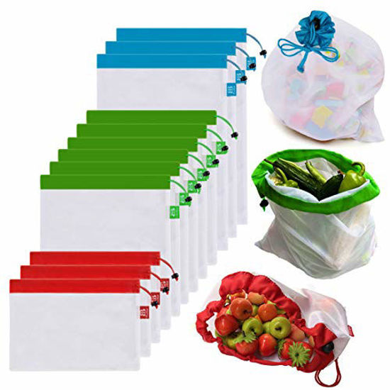 Picture of BB Brotrade MPB12 Reusable Mesh Produce Bags Premium (Set of 12 PCS)