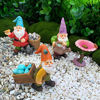 Picture of Miniature Gardening Gnomes Set of 4 pcs - 3,5" H Garden Gnome Figurines & Accessories - Kit for Outdoor or House Decor