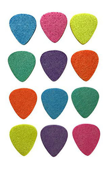 Picture of BoloPick Felt Picks for Ukulele, Guitar, and Bass (12 Pack, Multi Fiesta)