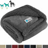 Picture of PetAmi Dog Blanket, Sherpa Dog Blanket | Plush, Reversible, Warm Pet Blanket for Dog Bed, Couch, Sofa, Car (Grey/Grey Sherpa, 50x40 Inches)