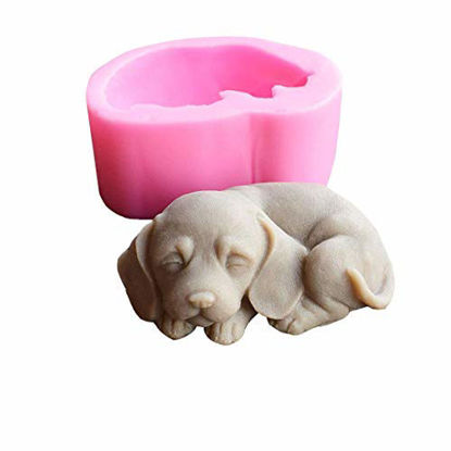 Picture of Dekostar 3D Dog Silicone Candle Molds Cute Puppy Soap Molds Chocolate Cake Baking Moulds Fondant Cake Dog Molds(2 Pcs as Packaging Picture)