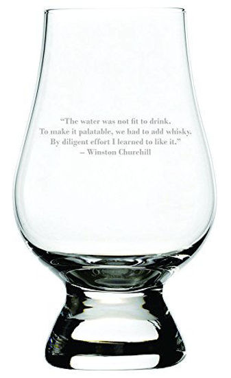 Picture of Winston Churchill Quote Etched Glencairn Crystal Whisky Glass