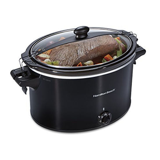 Picture of Hamilton Beach Slow Cooker, Extra Large 10 Quart, Stay or Go Portable With Lid Lock, Dishwasher Safe Crock, Black (33195)