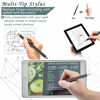 Picture of Yacig Capacitive Stylus Pen, 4-in-1 High Sensitivity and Precision Touch Screen Stylus Clear Disc Tip,Black Rubber Tip &Mesh Fiber Tip Compatible with Universal Touch Screen Device,Black