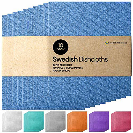 Swedish Wholesale Swedish Dish Cloths - Pack of 10, Reusable, Yellow 