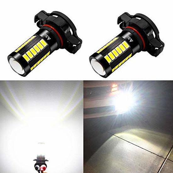 Picture of Alla Lighting 2504 PSX24W LED Fog Light Bulbs 2800lm Xtreme Super Bright Replace 2504 PSX24W Halogen 5730 33-SMD 2504 PSX24W LED Bulbs 12276 2504 PSX24W LED Fog Lights for Cars, Van, 6000K Xenon White