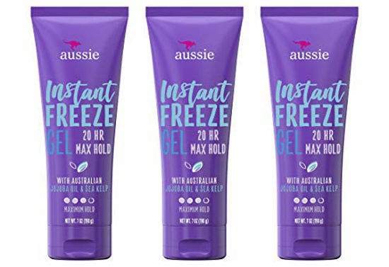 Picture of Aussie Instant Freeze Sculpting Maximum Hold Hair Gel with Jojoba Oil, Sea Kelp and Australian Aloe, 7 Oz (Triple Pack)