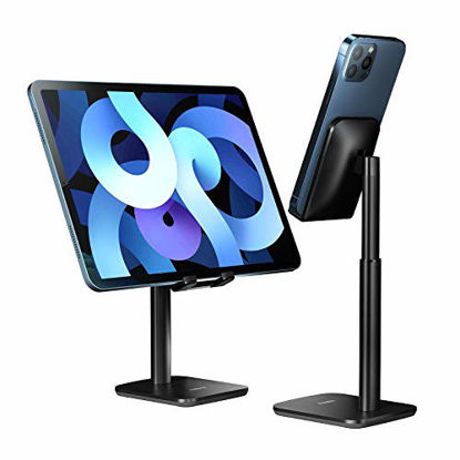 Picture of Nulaxy Phone Stand, Height Angle Adjustable Cell Phone Stand, Phone Holder for Desk Compatible with iPhone12 Mini 11 Pro Xs Xs Max Xr X 8 7 6 6s Plus, All Smartphones (4-8 inches) - Black