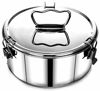 Picture of EasyShopForEveryone Stainless Steel Flan Mold, Ergonomic Handle for Safe and Easy Lifting, Pressure Cooker Accessories 6qt Compatible with Instant Pot 6,8 Qt, Ninja Foodi, Round Cake Pan - MEDIUM