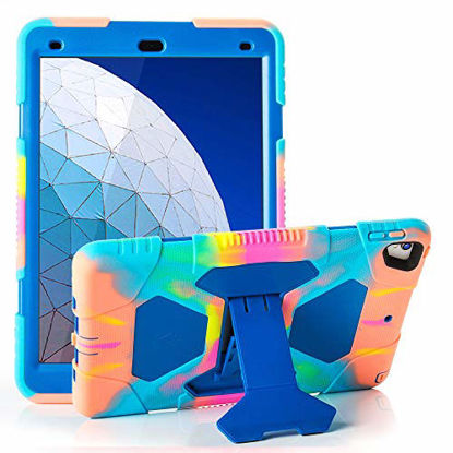 Picture of ACEGUARDER iPad Air 10.5" 2019/iPad Pro 10.5 2017 Case, Ultra Protective Rugged Cover with Kickstand for Kids Shockproof Impact Resistant - Icecream/Blue