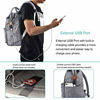 Picture of BRINCH Laptop Backpack 15.6 Inch Wide Open Computer Backpack Laptop Bag College Rucksack Water Resistant Business Travel Backpack Multipurpose Casual Daypack with USB Charging Port for Women Men,Gray