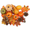 Picture of winemana Thanksgiving Artificial Pumpkins Home Decoration Set, Mixture of 50 Artificial Harvest Decoration, 30 Fake Maple Leaves + 10 Fake Acorns + 2 Fake Pinecones + 8 Fake Pumpkins