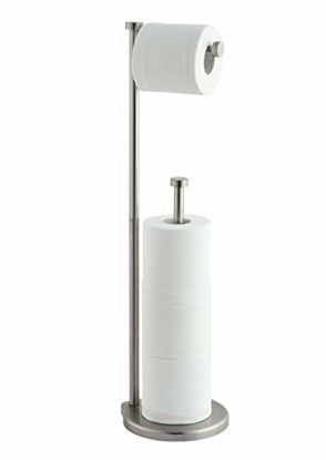 Picture of SunnyPoint Free Standing Bathroom Toilet Paper Holder Stand with Reserve, Reserve Area has Enough Space for Jumbo Roll